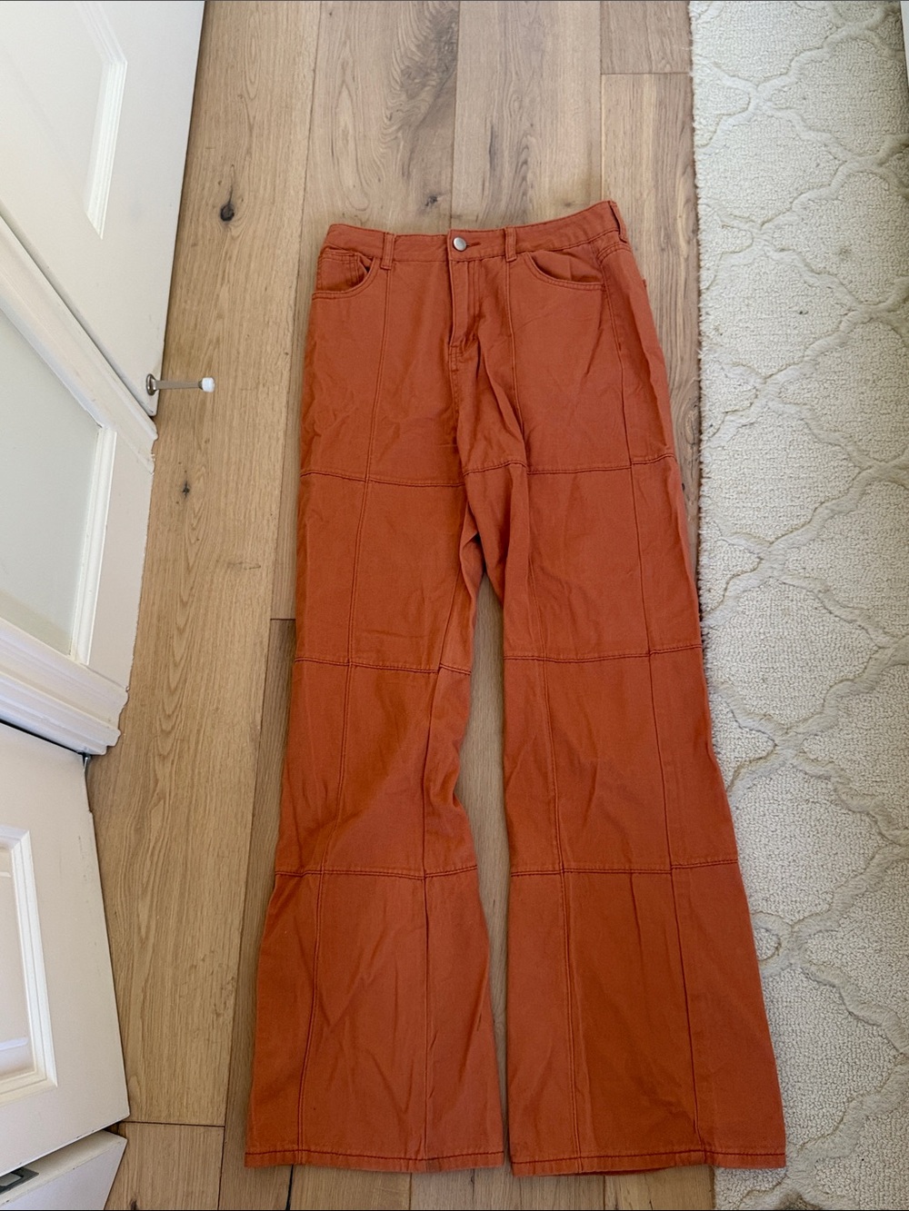 Rust Orange Women's Flared Jeans